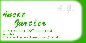 anett gurtler business card